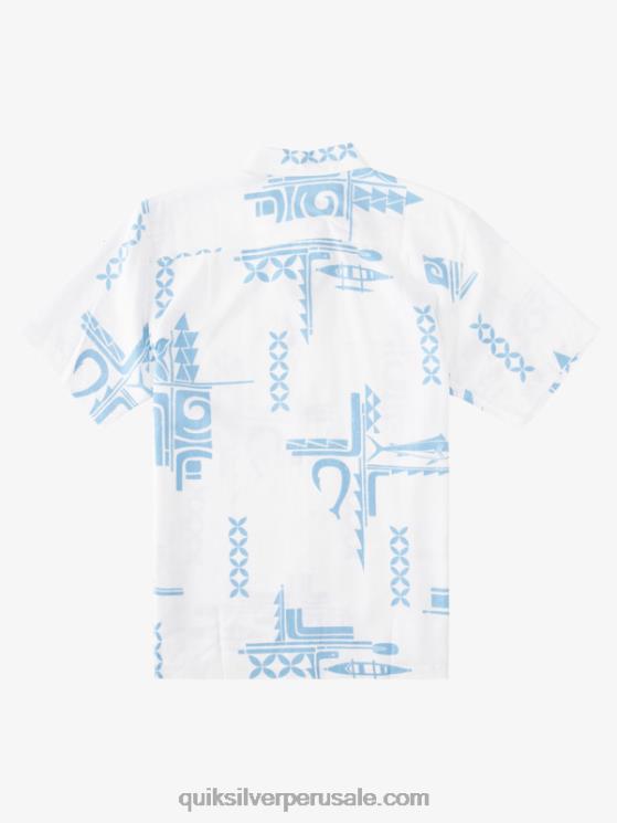 Quiksilver N8LNT864 hombres anochecer azul gran captura camisa de manga corta waterman big catch