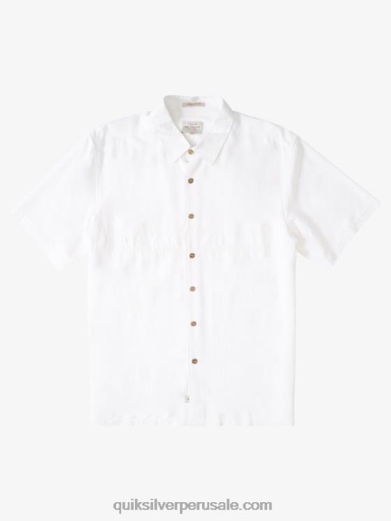 Quiksilver N8LNT867 hombres blanco camisa antiarrugas premium waterman tahiti palms