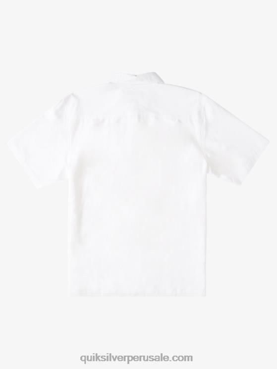 Quiksilver N8LNT867 hombres blanco camisa antiarrugas premium waterman tahiti palms