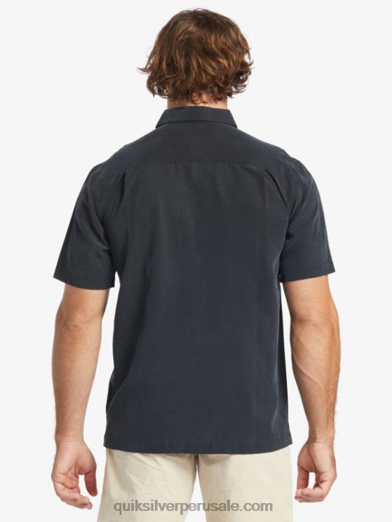 Quiksilver N8LNT868 hombres negro camisa antiarrugas premium waterman tahiti palms