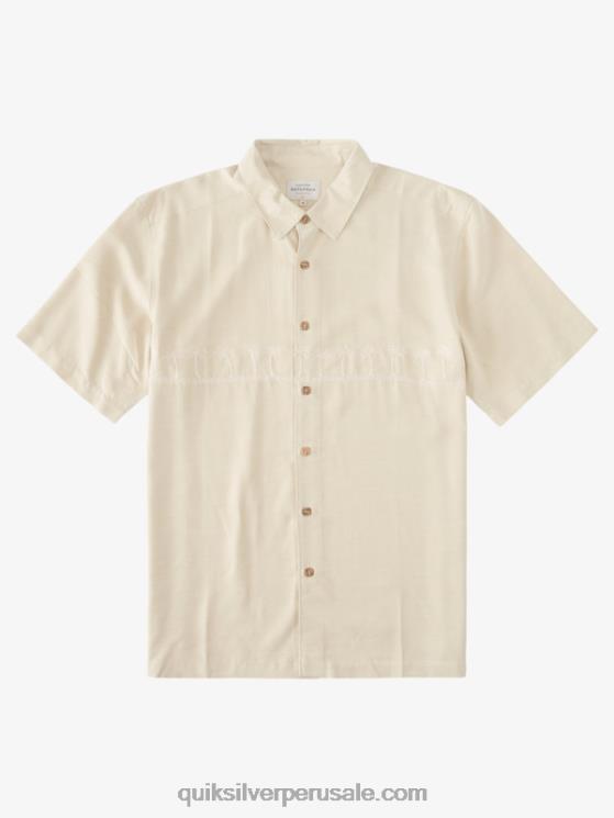 Quiksilver N8LNT869 hombres arroz integral camisa antiarrugas premium waterman tahiti palms
