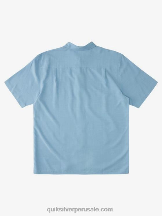 Quiksilver N8LNT870 hombres azul anochecer camisa antiarrugas premium waterman tahiti palms