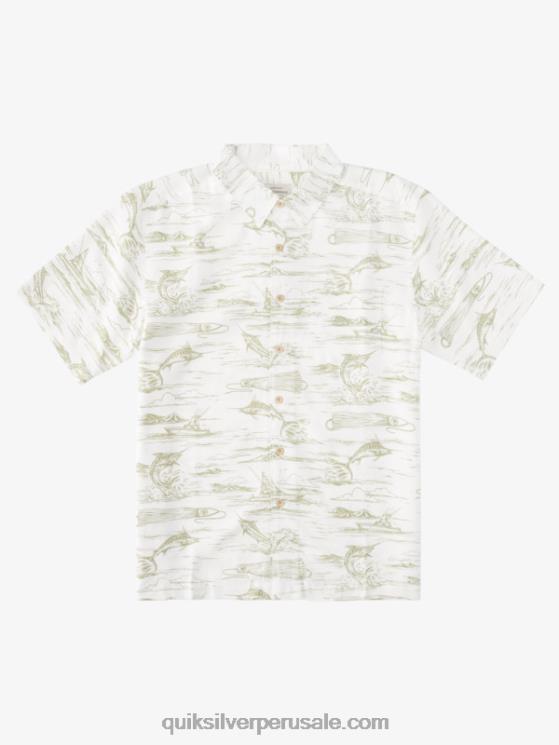 Quiksilver N8LNT899 hombres plantilla de marlín de té camisa hawaiana waterman marlin jig