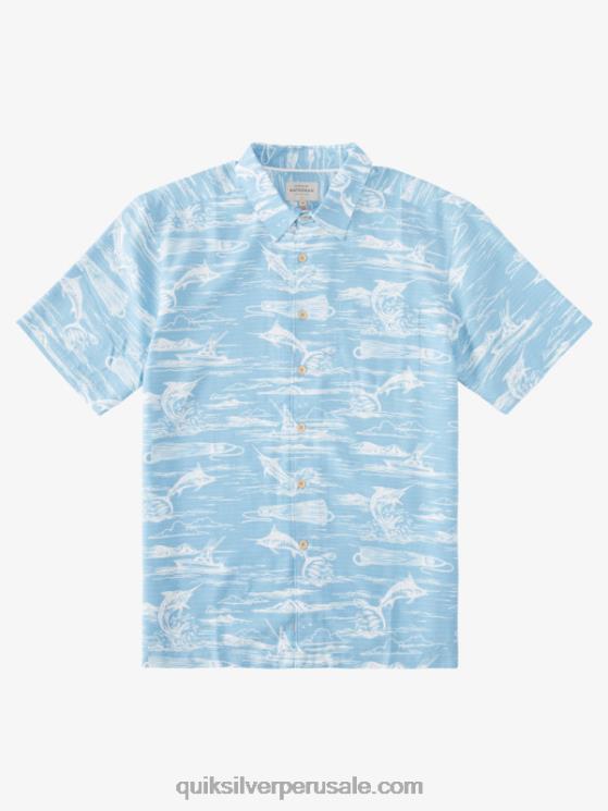 Quiksilver N8LNT900 hombres jig marlin azul anochecer camisa hawaiana waterman marlin jig
