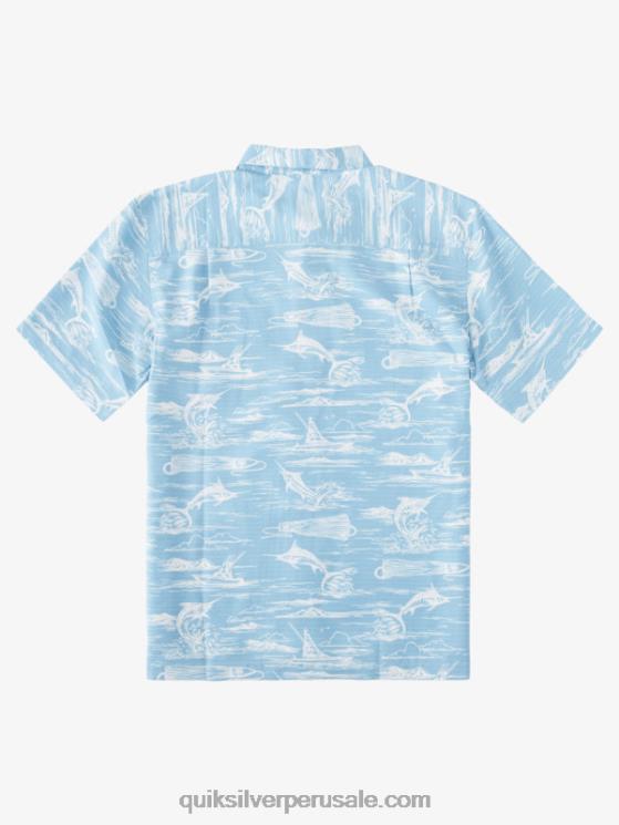 Quiksilver N8LNT900 hombres jig marlin azul anochecer camisa hawaiana waterman marlin jig