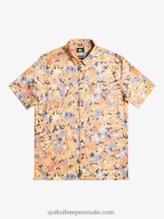 Quiksilver N8LNT967 hombres pizarra oscura surfadelica playera manga corta surfadelica
