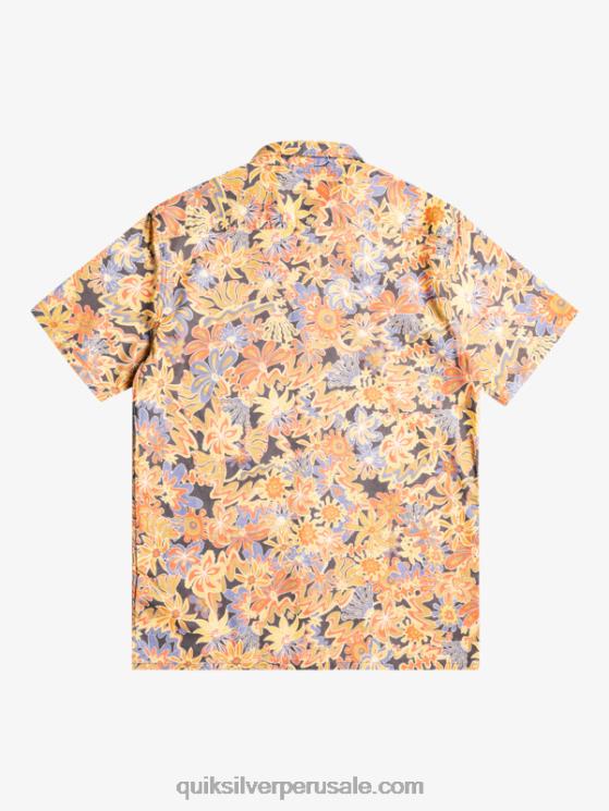 Quiksilver N8LNT967 hombres pizarra oscura surfadelica playera manga corta surfadelica