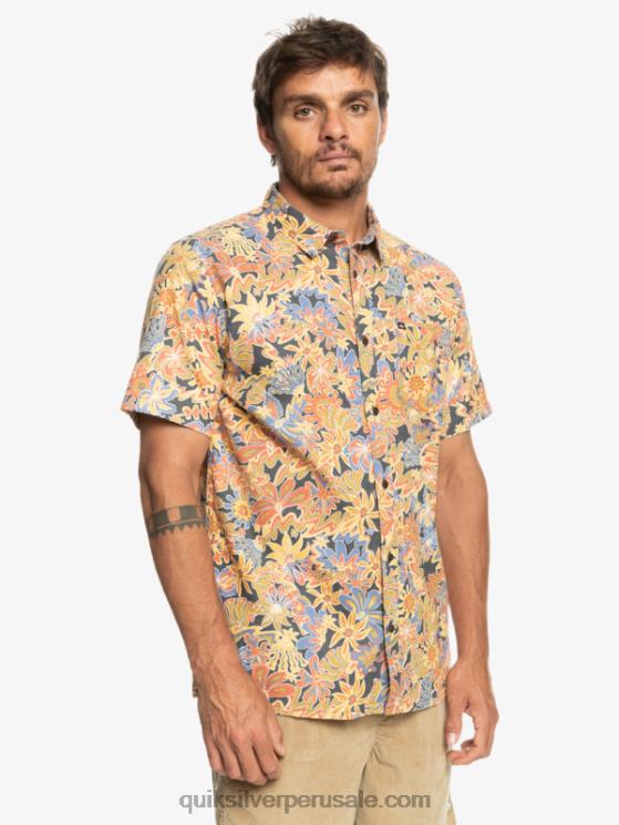 Quiksilver N8LNT967 hombres pizarra oscura surfadelica playera manga corta surfadelica