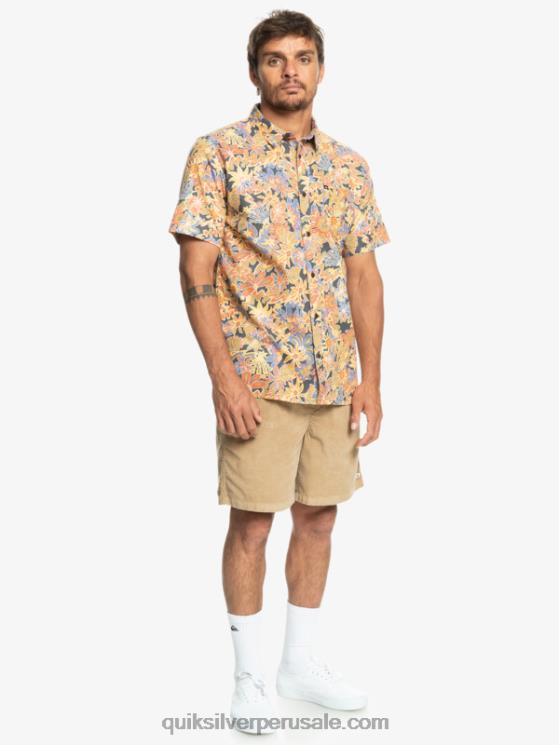 Quiksilver N8LNT967 hombres pizarra oscura surfadelica playera manga corta surfadelica