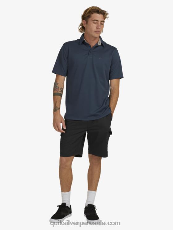 Quiksilver N8LNT96 hombres azul marino medianoche polo de manga corta waterman waterman