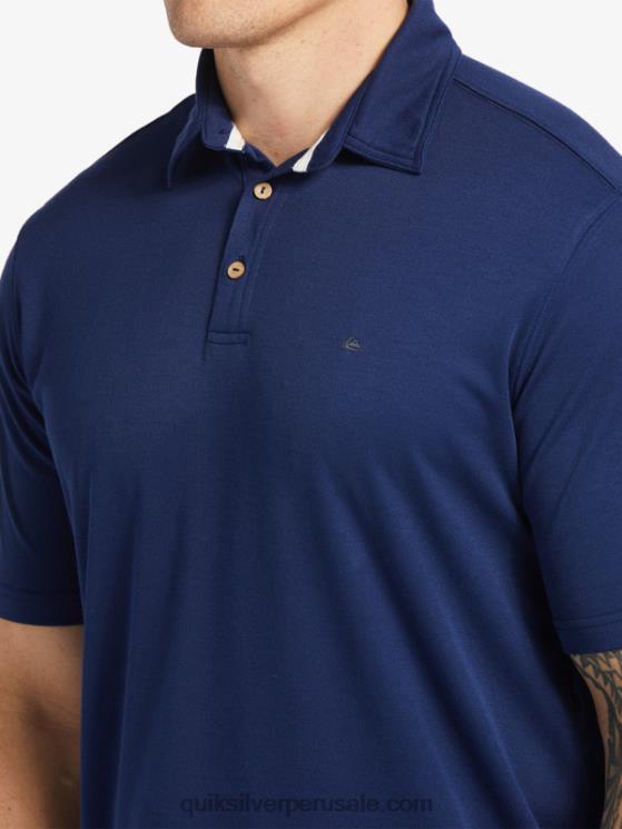 Quiksilver N8LNT96 hombres azul marino medianoche polo de manga corta waterman waterman