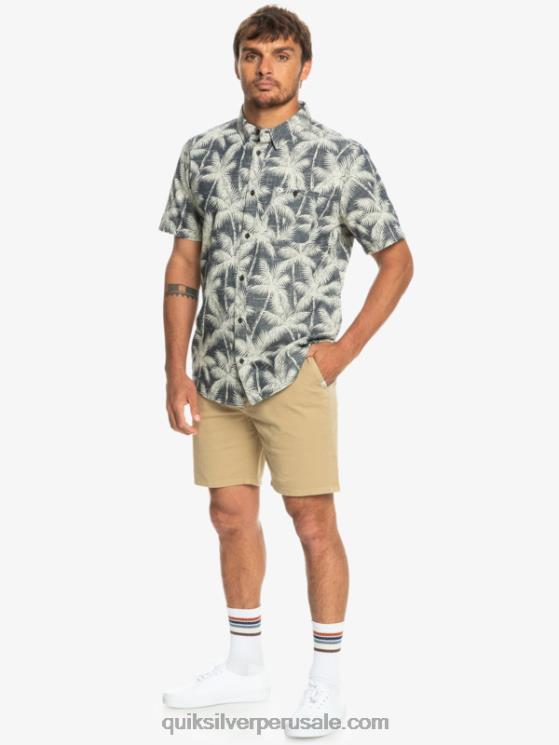 Quiksilver N8LNT995 hombres momento fugaz de la marina camisa de manga corta momento fugaz