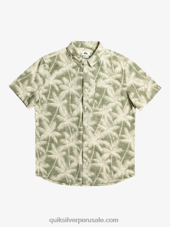 Quiksilver N8LNT996 hombres momento fugaz de cuatro hojas camisa de manga corta momento fugaz