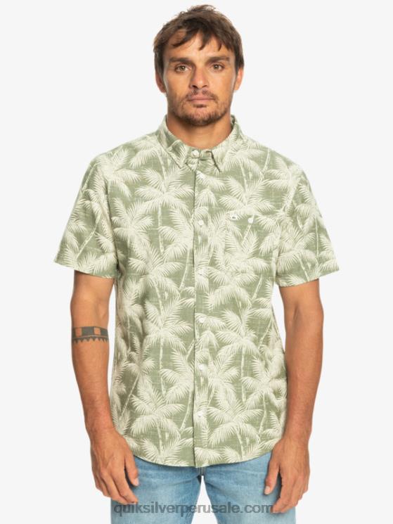 Quiksilver N8LNT996 hombres momento fugaz de cuatro hojas camisa de manga corta momento fugaz