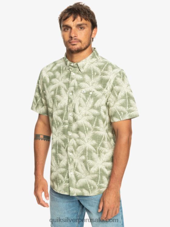 Quiksilver N8LNT996 hombres momento fugaz de cuatro hojas camisa de manga corta momento fugaz
