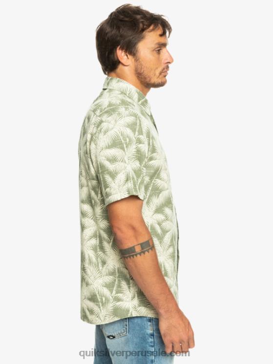 Quiksilver N8LNT996 hombres momento fugaz de cuatro hojas camisa de manga corta momento fugaz