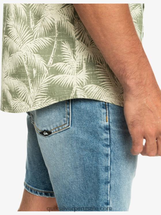 Quiksilver N8LNT996 hombres momento fugaz de cuatro hojas camisa de manga corta momento fugaz
