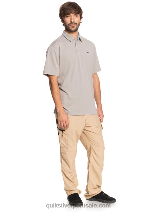 Quiksilver N8LNT99 hombres pedernal gris polo de manga corta waterman waterman