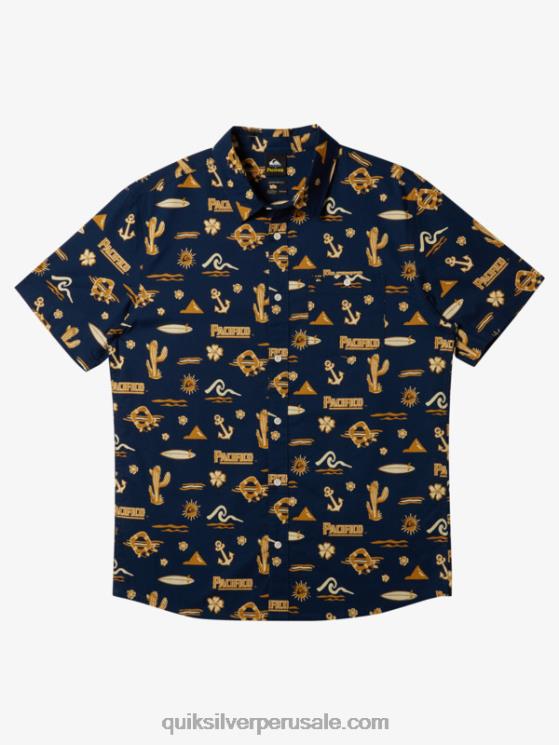 Quiksilver x Pacifico N8LNT15 hombres chaqueta azul marino camisa manga corta