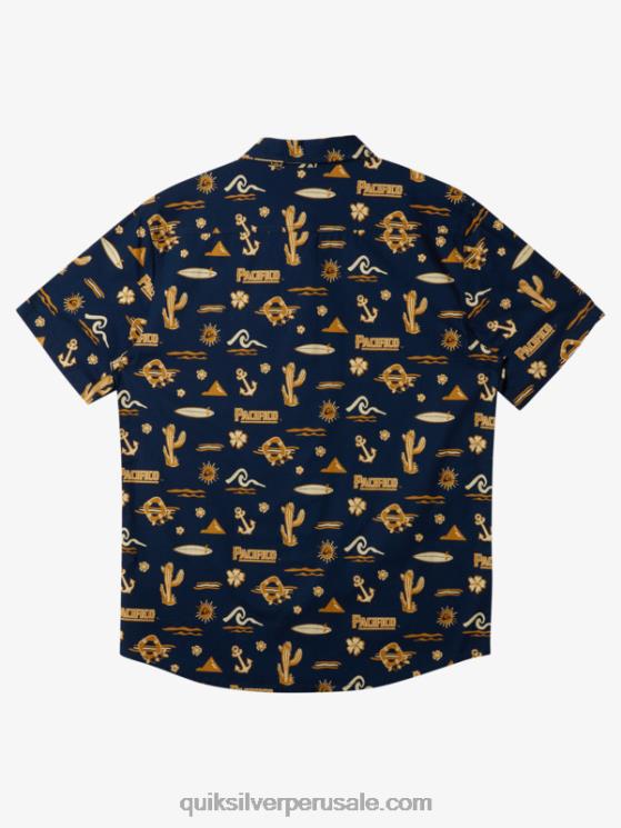 Quiksilver x Pacifico N8LNT15 hombres chaqueta azul marino camisa manga corta