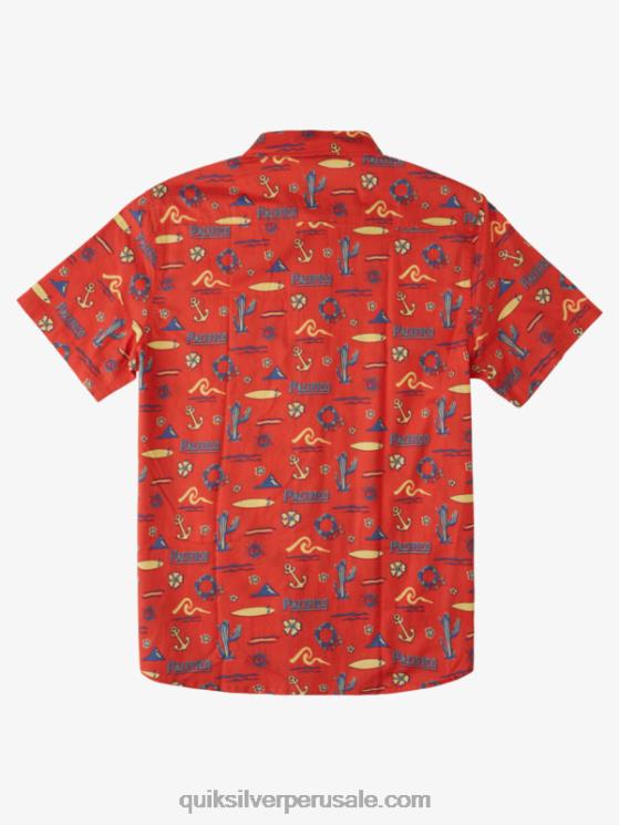 Quiksilver x Pacifico N8LNT16 hombres quiksilver pacifico rojo camisa manga corta
