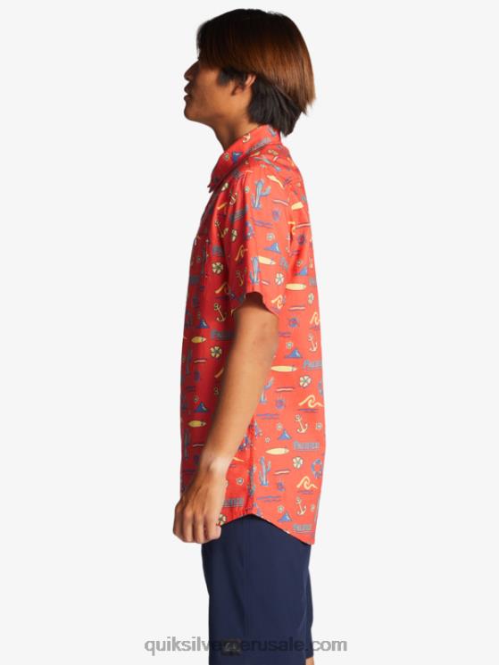 Quiksilver x Pacifico N8LNT16 hombres quiksilver pacifico rojo camisa manga corta