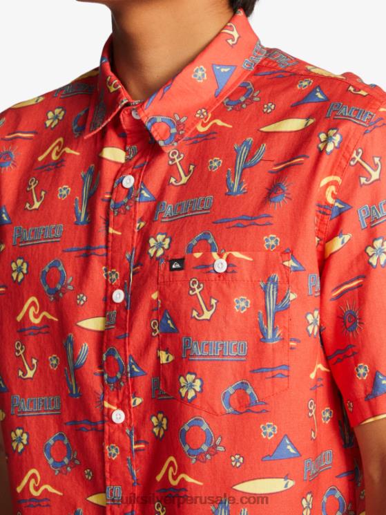 Quiksilver x Pacifico N8LNT16 hombres quiksilver pacifico rojo camisa manga corta