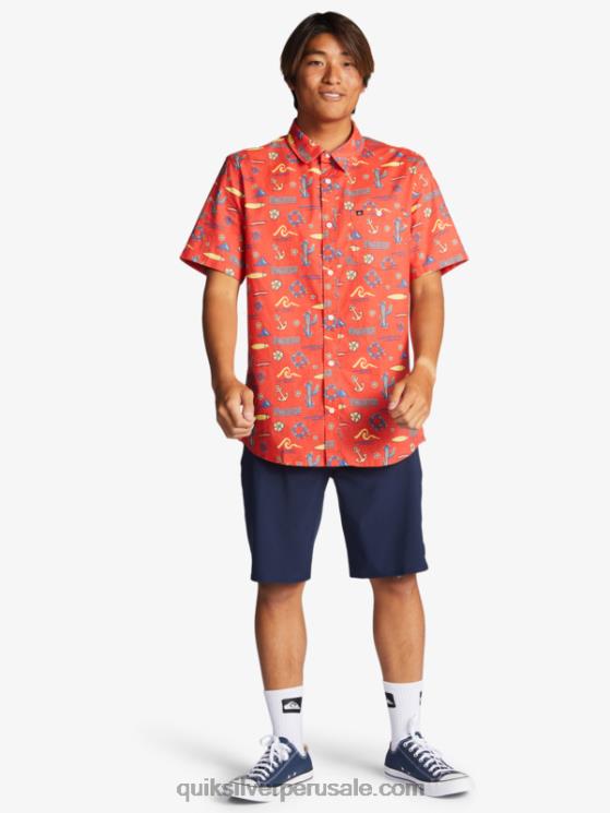 Quiksilver x Pacifico N8LNT16 hombres quiksilver pacifico rojo camisa manga corta