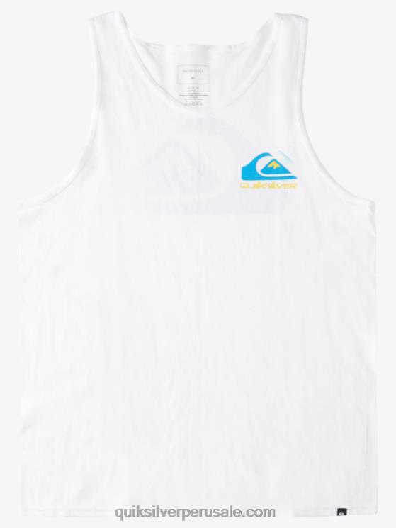 Quiksilver N8LNT1521 hombres blanco camiseta sin mangas con logo en la espalda