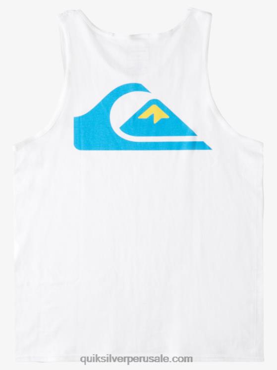 Quiksilver N8LNT1521 hombres blanco camiseta sin mangas con logo en la espalda