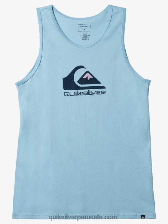 Quiksilver N8LNT268 hombres cielo azul tanque con logo grande