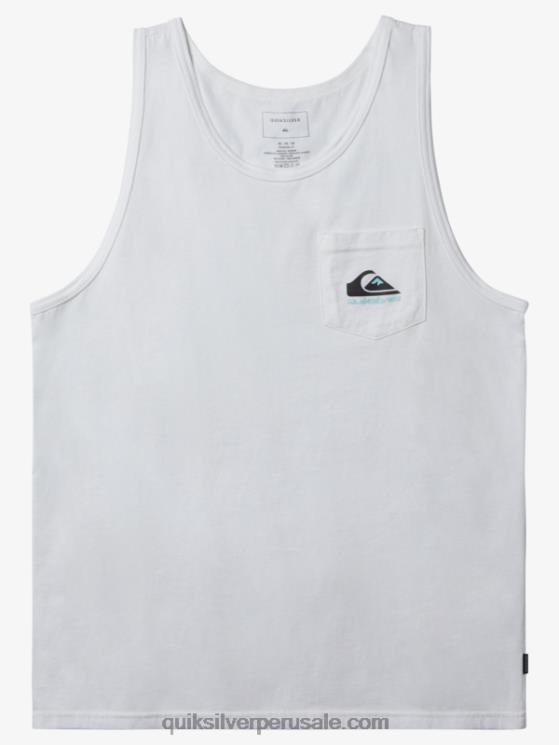 Quiksilver N8LNT557 hombres blanco playera sin mangas omni bolsillo