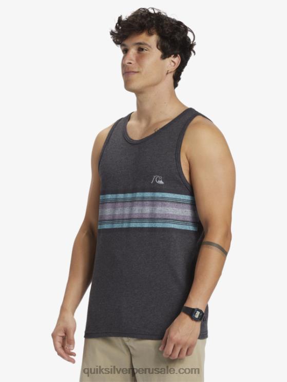 Quiksilver N8LNT705 hombres brezo de carbón tanque de rayas todos los días