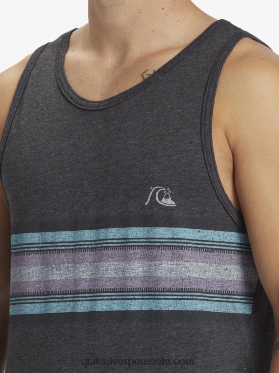 Quiksilver N8LNT705 hombres brezo de carbón tanque de rayas todos los días