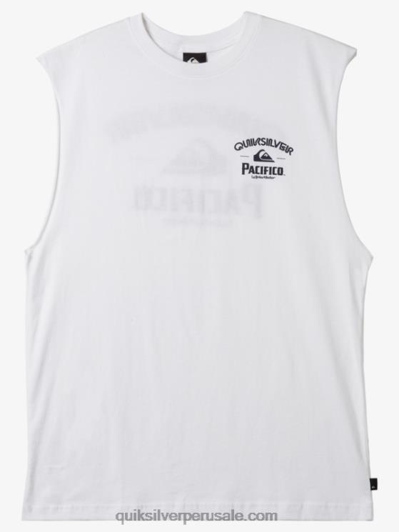Quiksilver x Pacifico N8LNT3 hombres blanco tanque de tiro recto