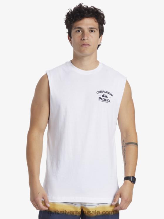 Quiksilver x Pacifico N8LNT3 hombres blanco tanque de tiro recto