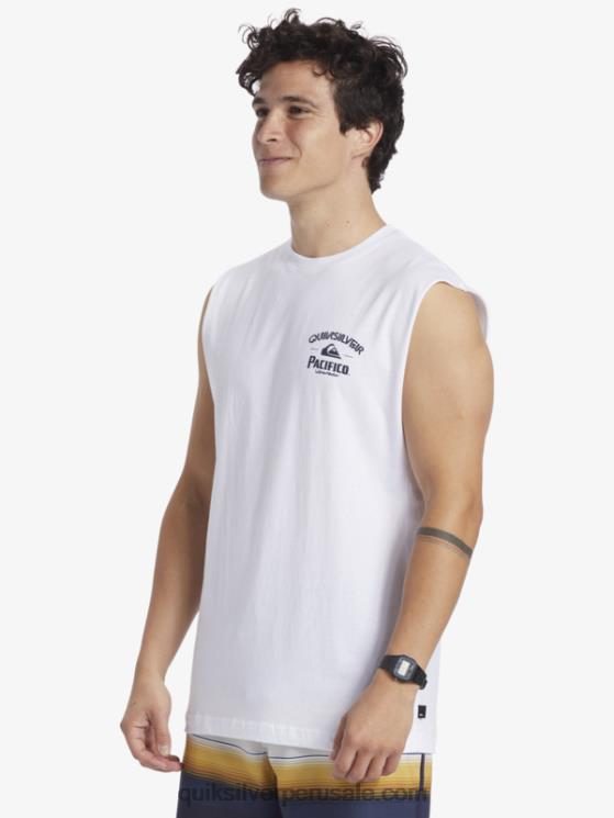 Quiksilver x Pacifico N8LNT3 hombres blanco tanque de tiro recto