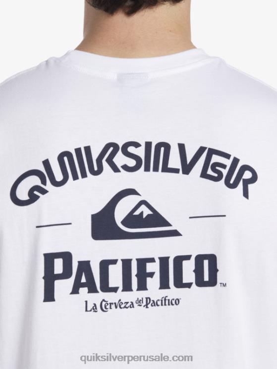 Quiksilver x Pacifico N8LNT3 hombres blanco tanque de tiro recto