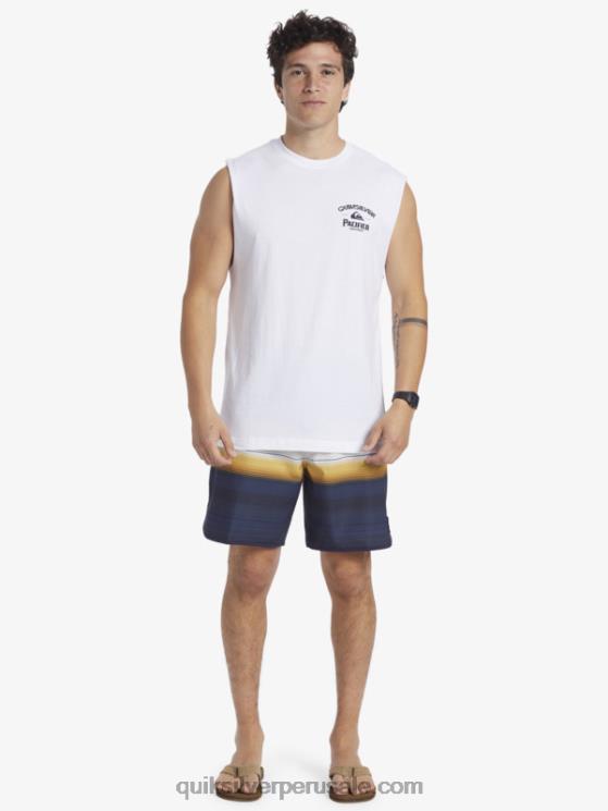 Quiksilver x Pacifico N8LNT3 hombres blanco tanque de tiro recto