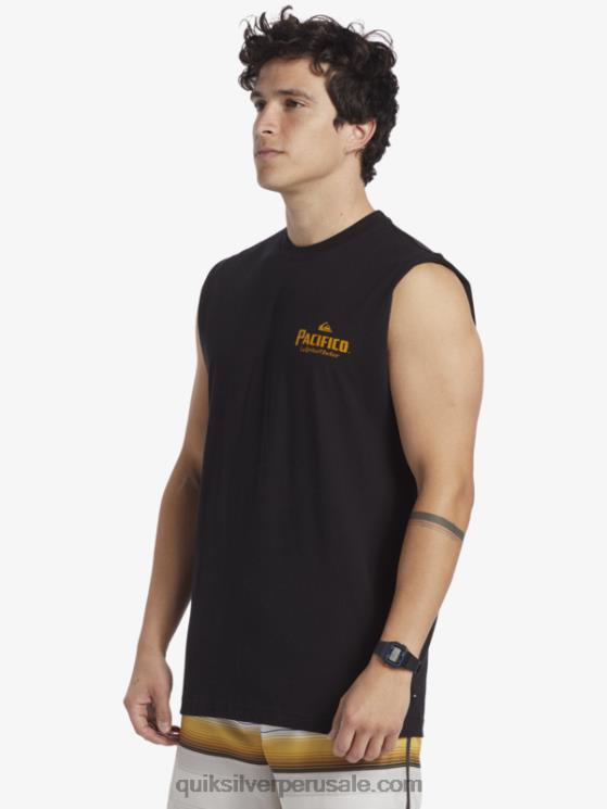 Quiksilver x Pacifico N8LNT4 hombres negro tanque de tiro recto