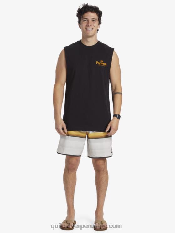 Quiksilver x Pacifico N8LNT4 hombres negro tanque de tiro recto