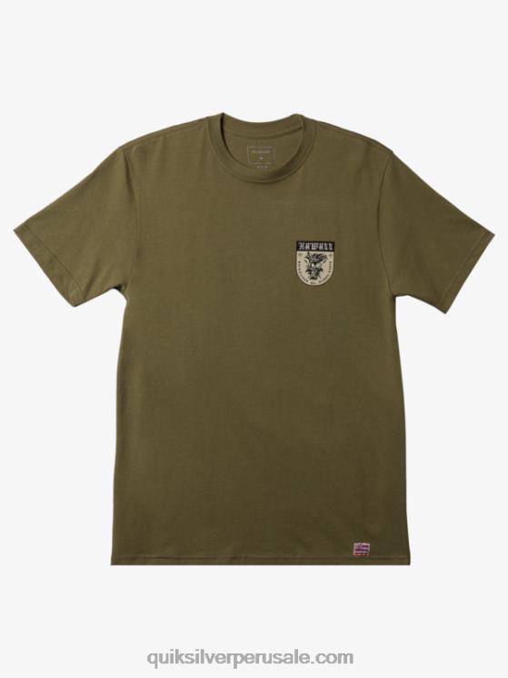 Quiksilver N8LNT1005 hombres trébol de cuatro hojas camiseta hawaii ikaika escudo