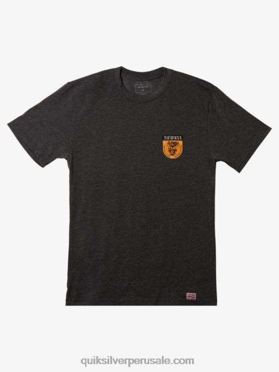 Quiksilver N8LNT1006 hombres brezo de carbón camiseta hawaii ikaika escudo