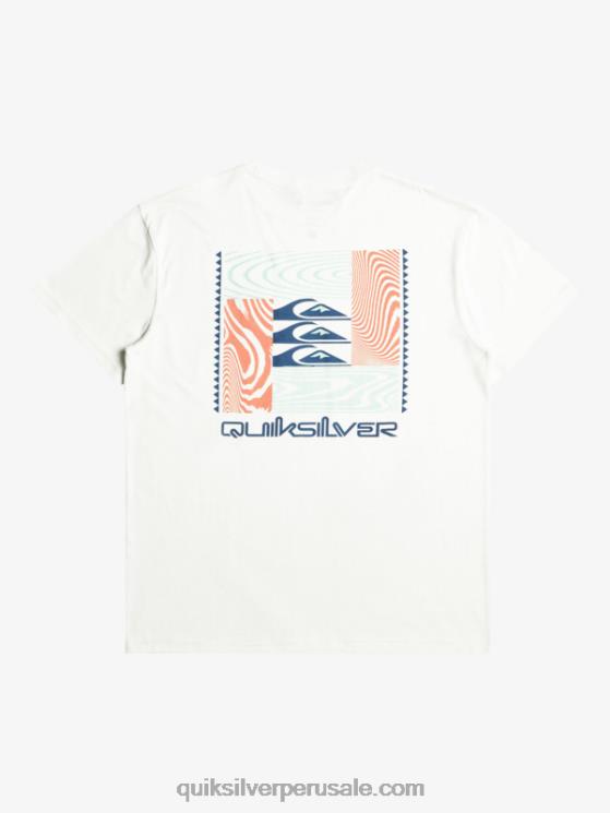 Quiksilver N8LNT1013 hombres Blanco como la nieve camiseta con motivo deformado