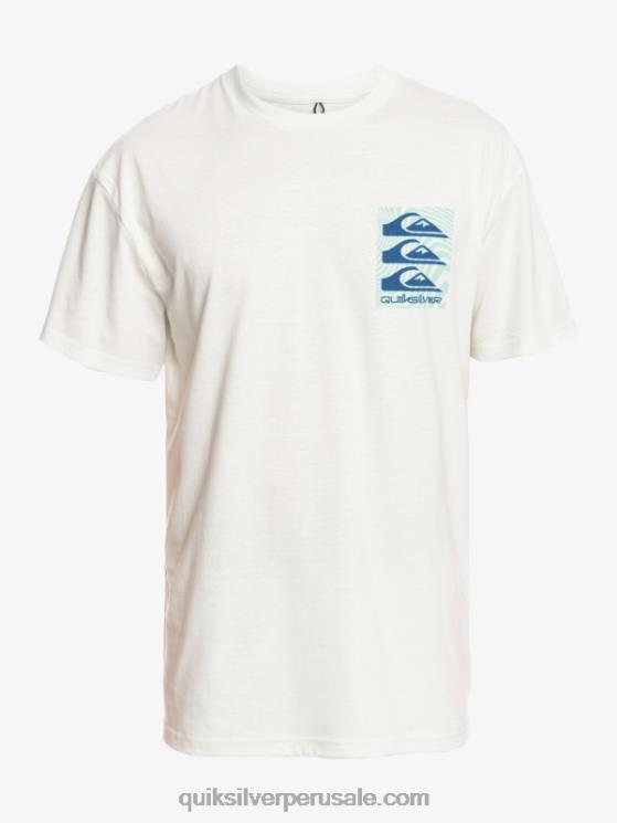 Quiksilver N8LNT1013 hombres Blanco como la nieve camiseta con motivo deformado
