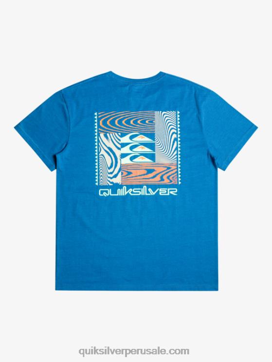 Quiksilver N8LNT1015 hombres snorkel azul camiseta con motivo deformado