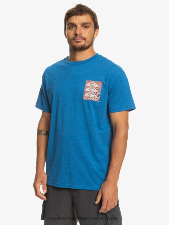 Quiksilver N8LNT1015 hombres snorkel azul camiseta con motivo deformado