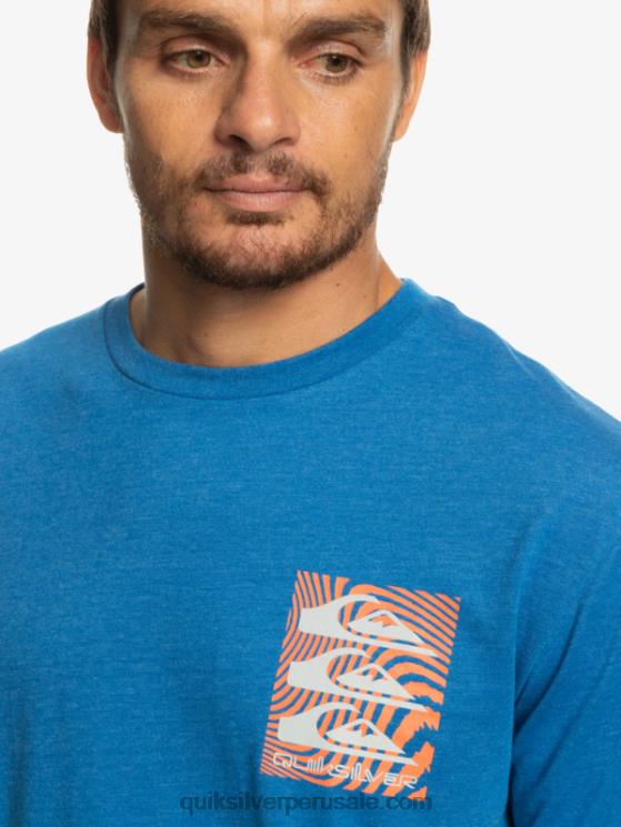 Quiksilver N8LNT1015 hombres snorkel azul camiseta con motivo deformado