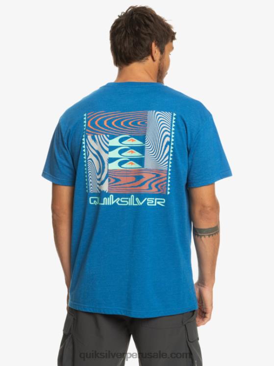 Quiksilver N8LNT1015 hombres snorkel azul camiseta con motivo deformado
