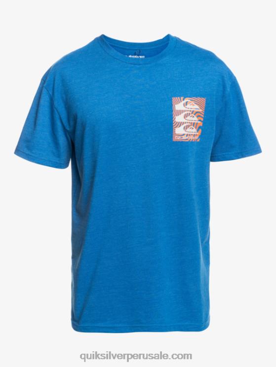 Quiksilver N8LNT1015 hombres snorkel azul camiseta con motivo deformado
